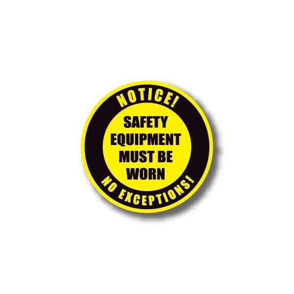 Ergomat 17in CIRCLE SIGNS - Notice! Safety Equipment Must Be Worn No Exceptions! DSV-SIGN 289 #6010 -UEN - main